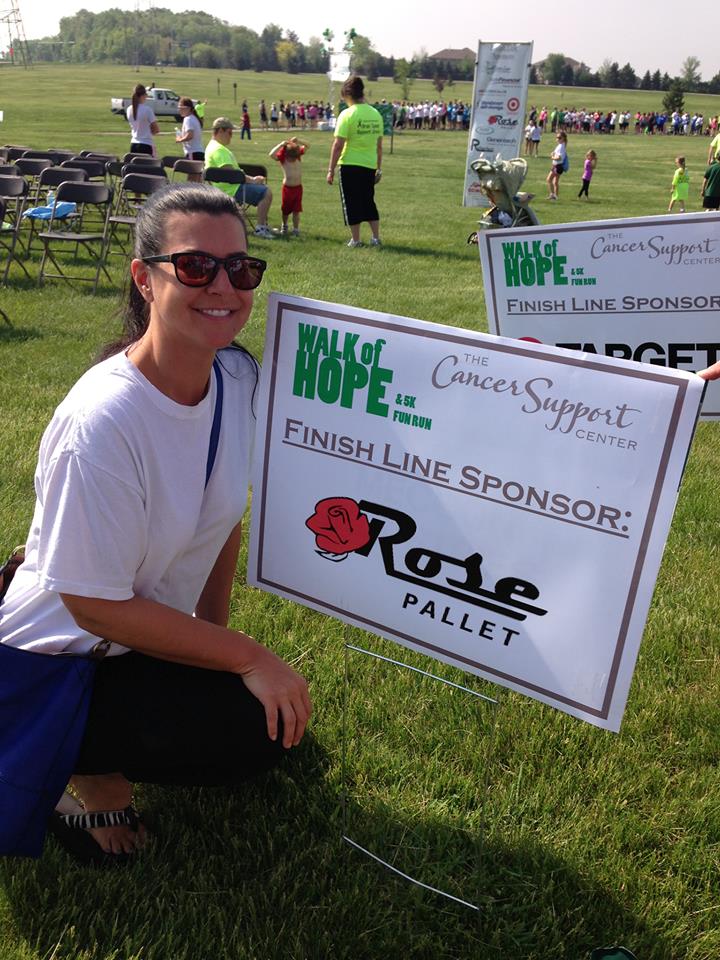 Rose Pallet sponsor poster at walk of hope