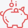 red piggy bank