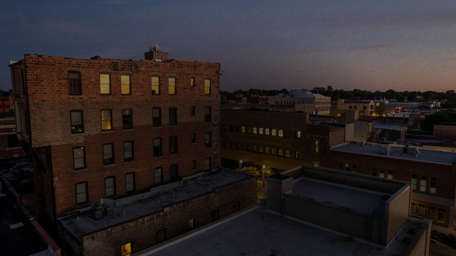 landscape view of city at night time