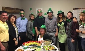rose pallet team celebrating st. patricks day