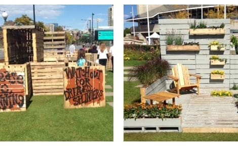 pallets used for maze and patio