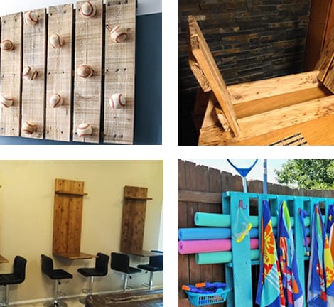 collage of different activities to make with wooden pallets