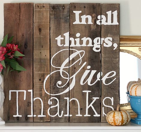 In all things, Give Thanks signage