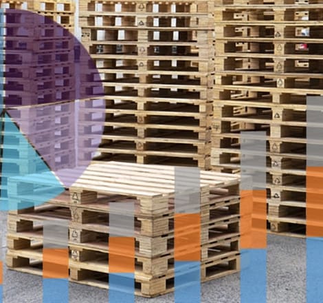 multiple stacks of wooden pallets