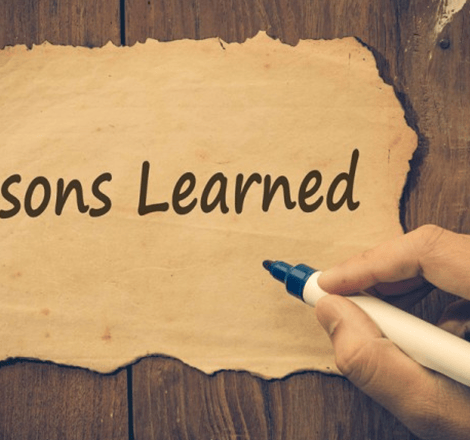 Lessons Learned written out on paper