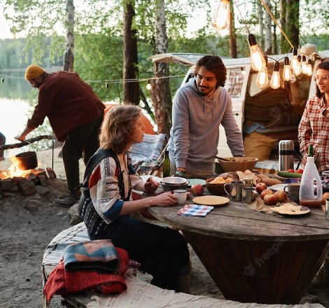 group of people having a picnic