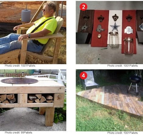 collage of different gif ideas made from wooden pallets