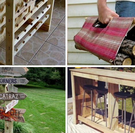 collage of different gift ideas for dad made out of pallets