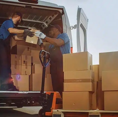 delivery man delivering packages