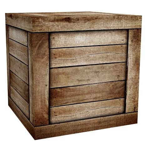 close up of wooden crate