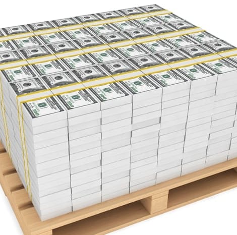 money sitting on pallet