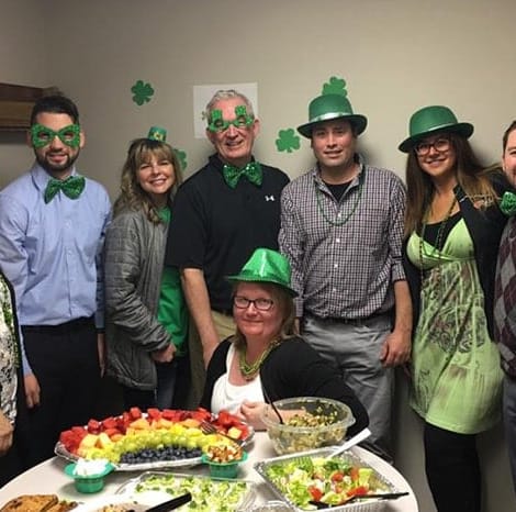 rose pallet team celebrating st. patricks day