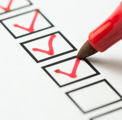 checking off things on checklist