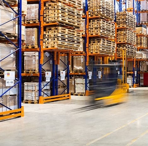 pallets in warehouse