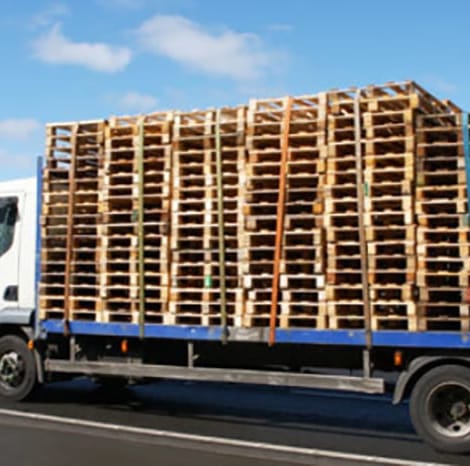pallets on delivery truck