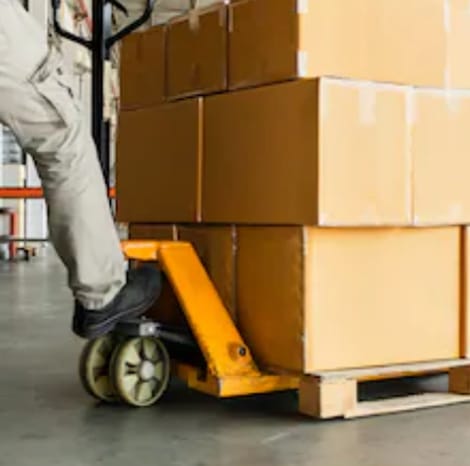 boxes stacked up on wooden pallet