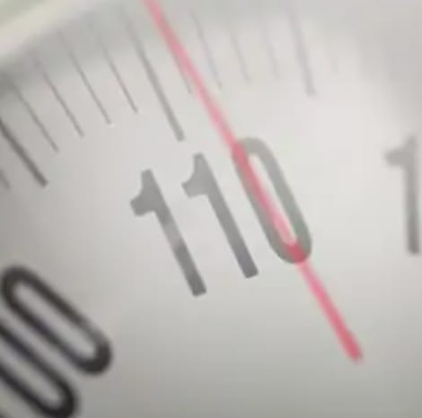 close-up of pallet scale