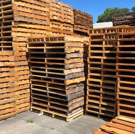 multiple stacks of pallets