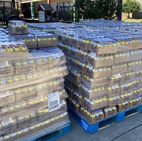pallets with drinks to go back to school