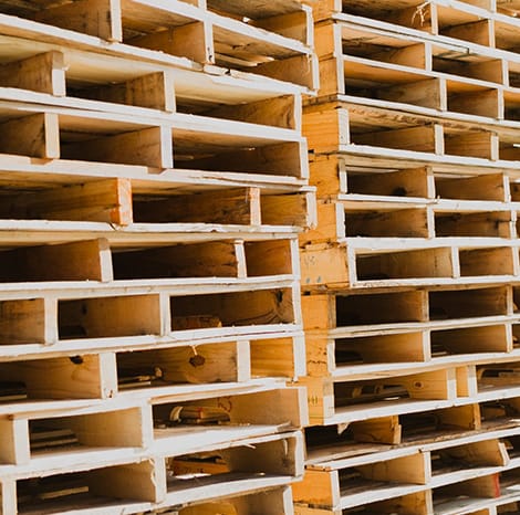 stacks of pallets close-up