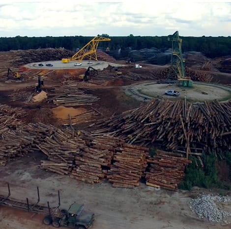 aerial view of a woodmill