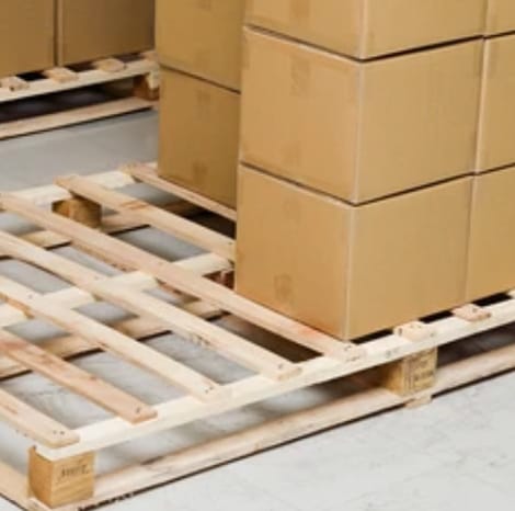 boxes sitting on top of a pallets