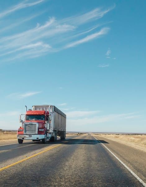 semi truck on high way