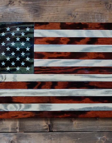 wooden american flag