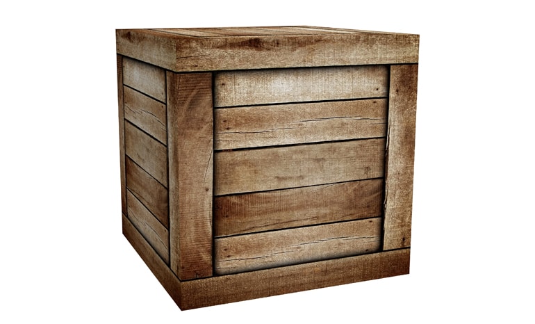 close up of wooden crate