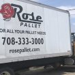 side view of semi truck with rose pallet branding