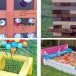 collage of different games you can make using a wooden pallet