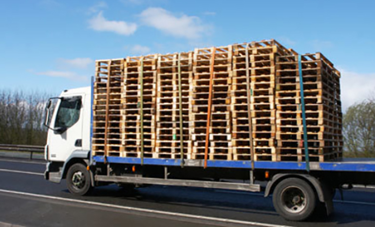 pallets on delivery truck