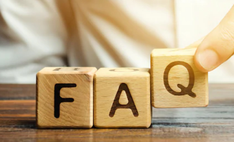 FAQ spelled out in wooden blocks