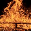 burning a wooden pallet