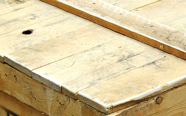 close-up of pallet crate